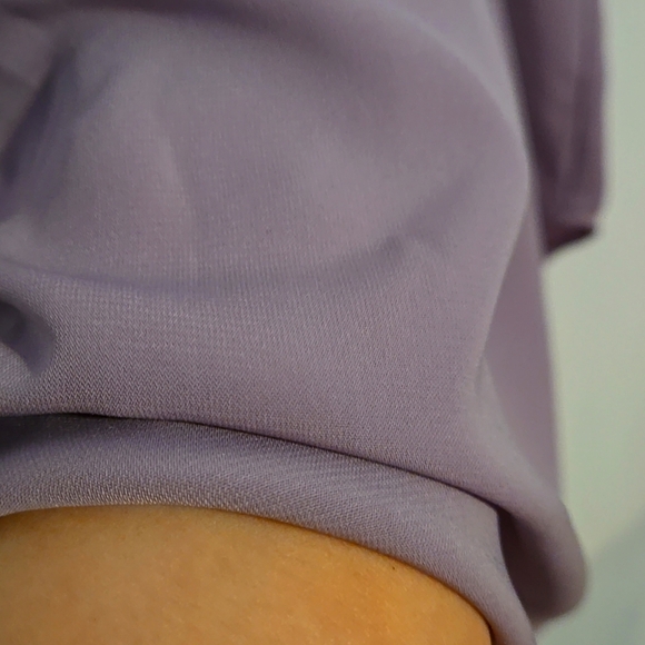 Dress Barn, Blouse, Sz 22/24, Pleated Front, High Neck, Cowl, Lilac, Sleeveless - Picture 8 of 12